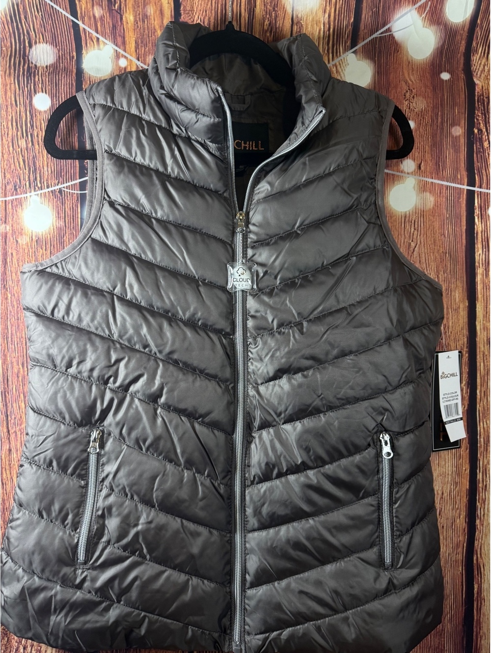 Big Chill Gray Quilted Puffer Vest Size M